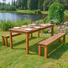 Tavolo da Giardino in legno set cesis 200 cm x 78 cm x h 74 cm 